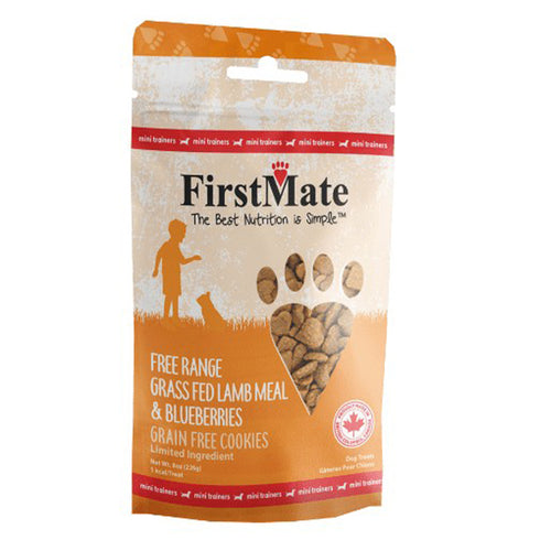 First Mate Mini Trainers Grass Fed Lamb Meal & Blueberries Dog Treats 8oz - Poudre Pet and Feed Supply